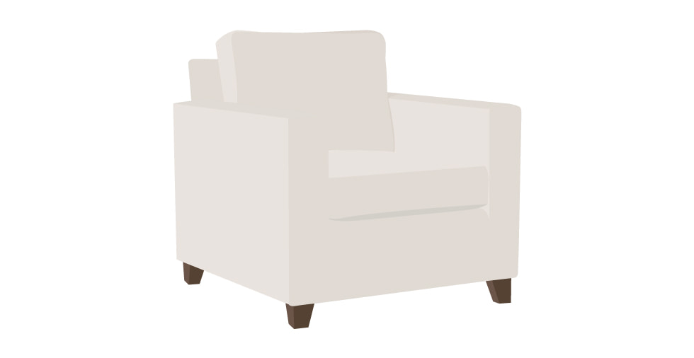 white square armchair