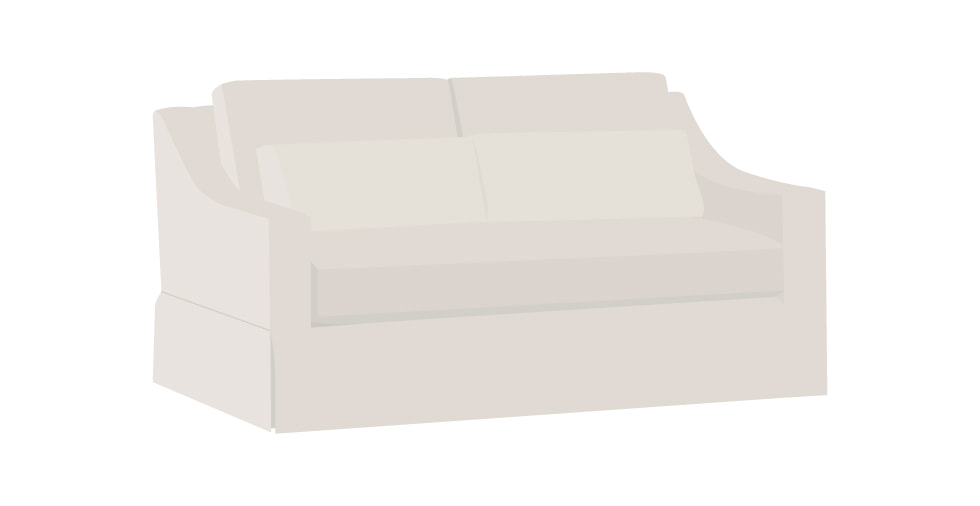 York Deep Slope Arm Bench Cushion Sofa 80" Slipcover Comfort Works