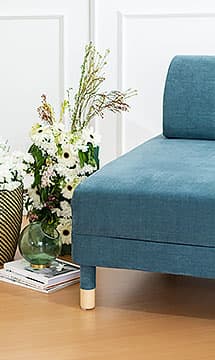 IKEA Flottebo Sofa Covers Madison Teal Cotton Blends Couch Slipcover Close Up Flower