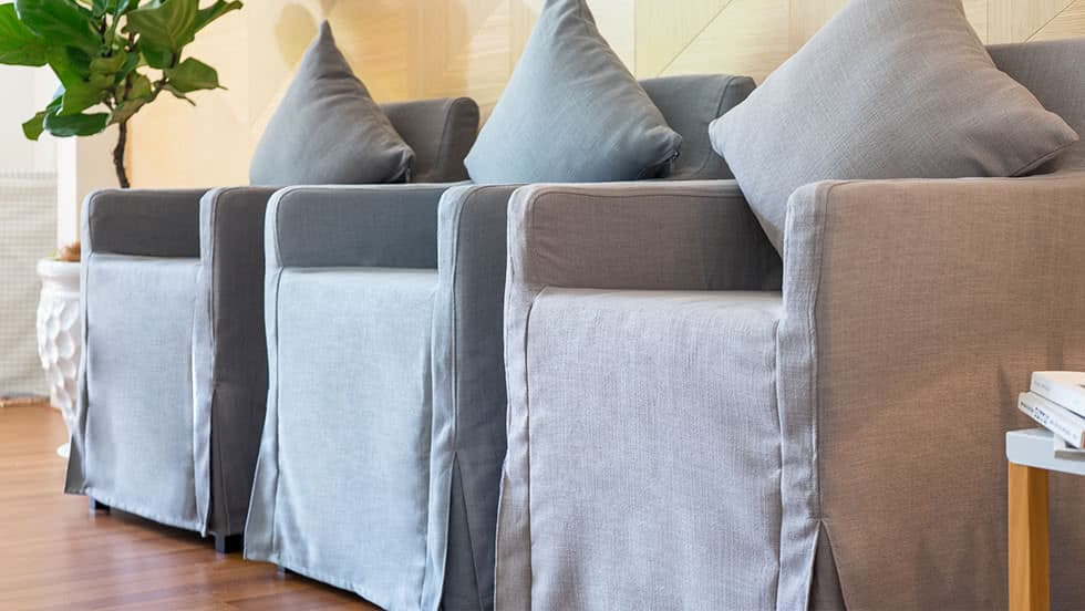 linen slipcovered dining chairs