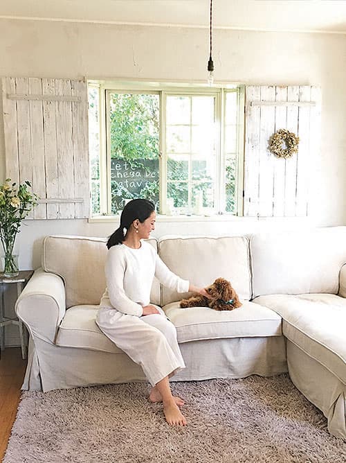 Customer with her pet