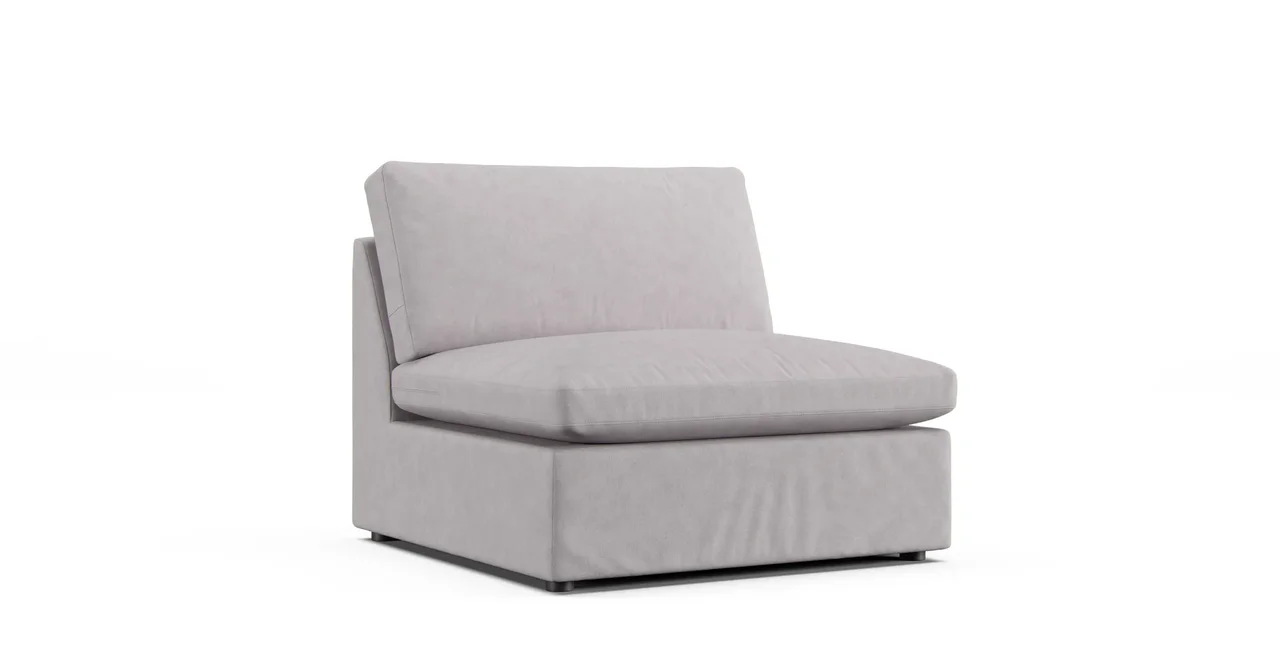 Sophie Armless Chair Slipcover - Everyday Weave Pebble