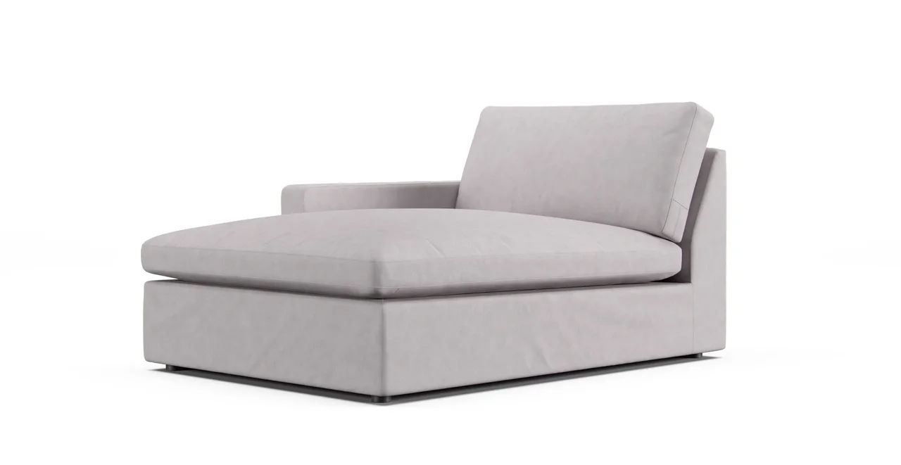Sophie Left/Right-Arm Facing Corner Chaise Slipcover - Everyday Weave Pebble