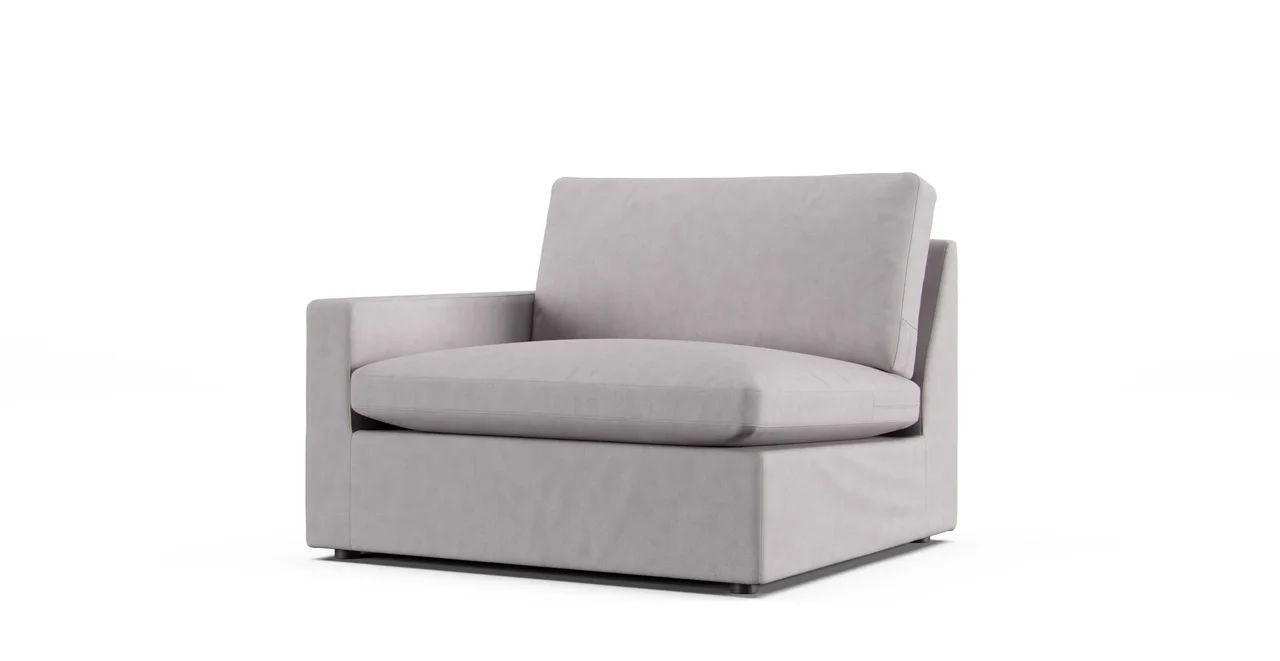 Sophie Left/Right-Arm Facing Corner Chair Slipcover - Everyday Weave Pebble