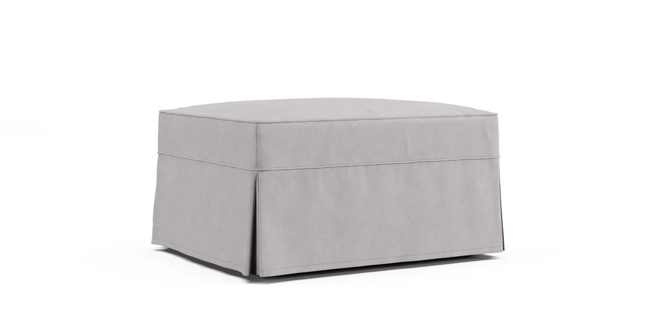 Baldwin Slipcovered 32x26x17 Ottoman Slipcover - Everyday Weave Pebble