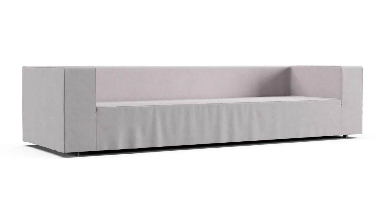Coburn Three Piece Modular Sofa Slipcover - Everyday Weave Pebble