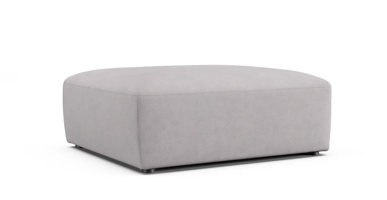 Cooper Ottoman Slipcover - Everyday Weave Pebble