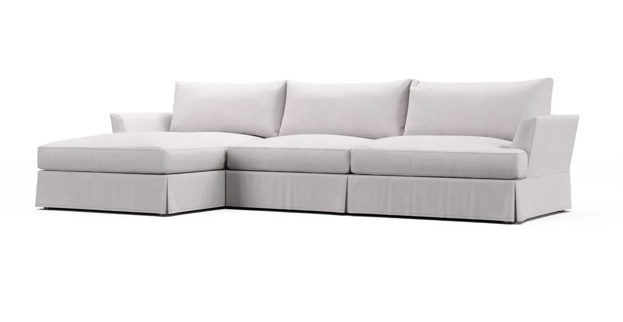 Emory 2 Piece Sectional Slipcover - Everyday Weave Pebble