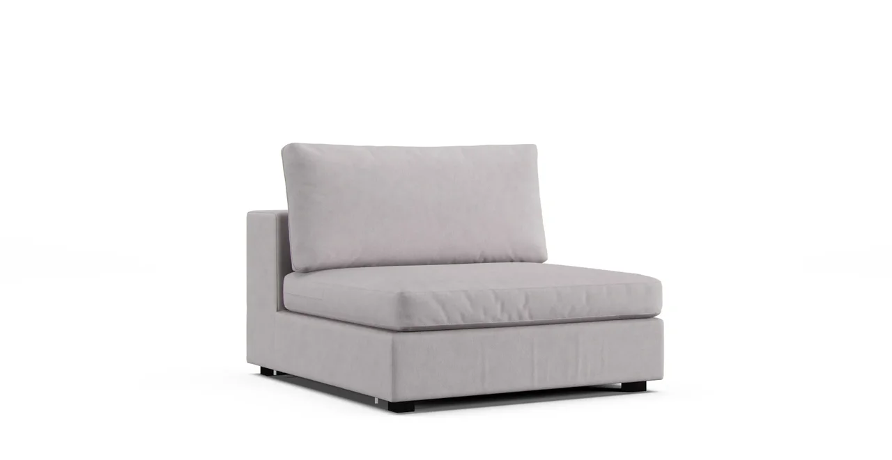 Beta 39.5" Armless Chair Module Slipcover - Everyday Weave Pebble