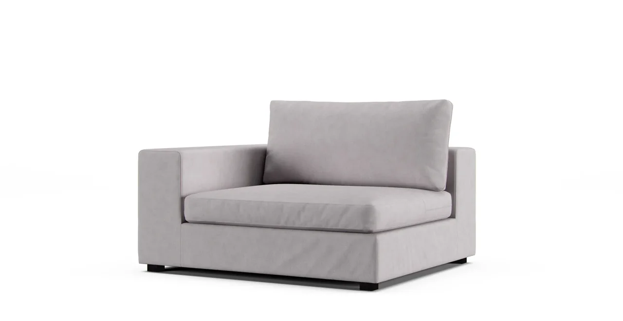 Beta 49" Left/Right Arm Chair Module Slipcover - Everyday Weave Pebble