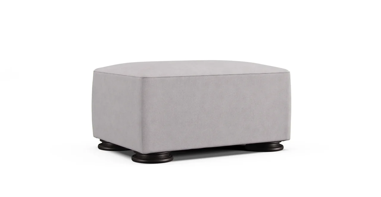 Foster Ottoman Slipcover - Everyday Weave Pebble