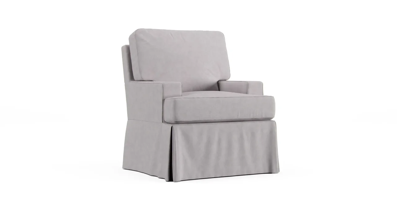 Trinity Swivel Glider Slipcover - Everyday Weave Pebble
