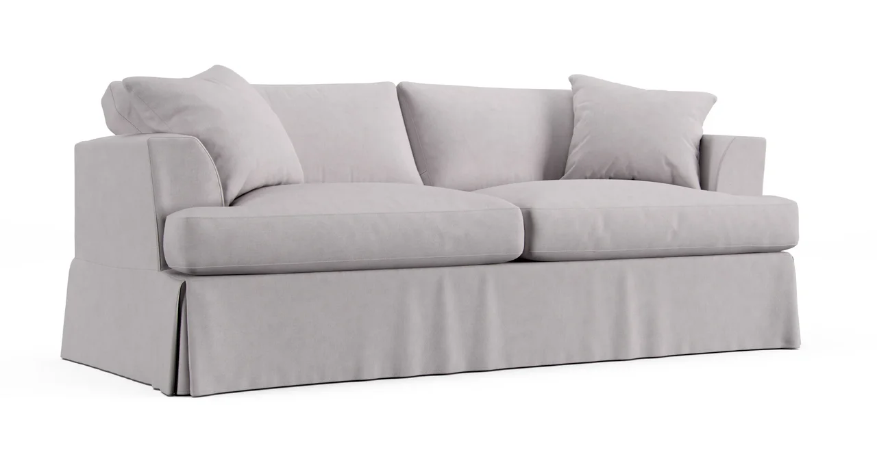 Lucia 93" Sofa Slipcover - Everyday Weave Pebble