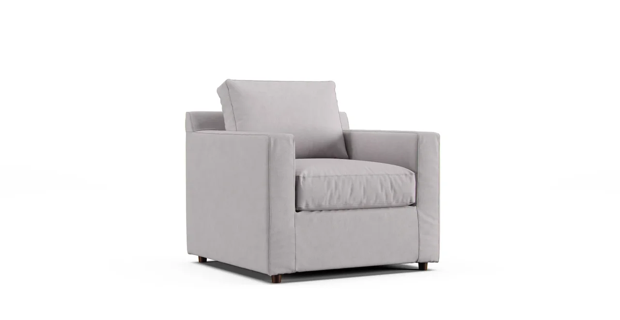 Barrett Track Arm Chair Slipcover - Everyday Weave Pebble