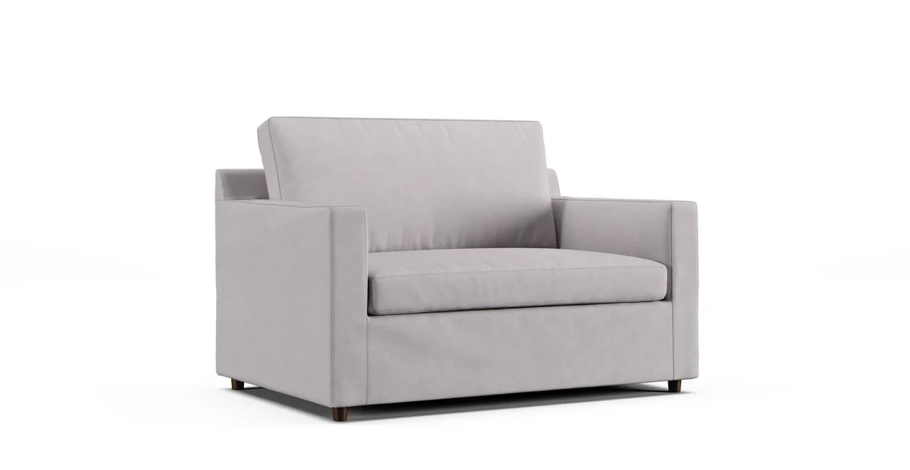 Barrett Track Arm Chair and a Half Slipcover - Everyday Weave Pebble