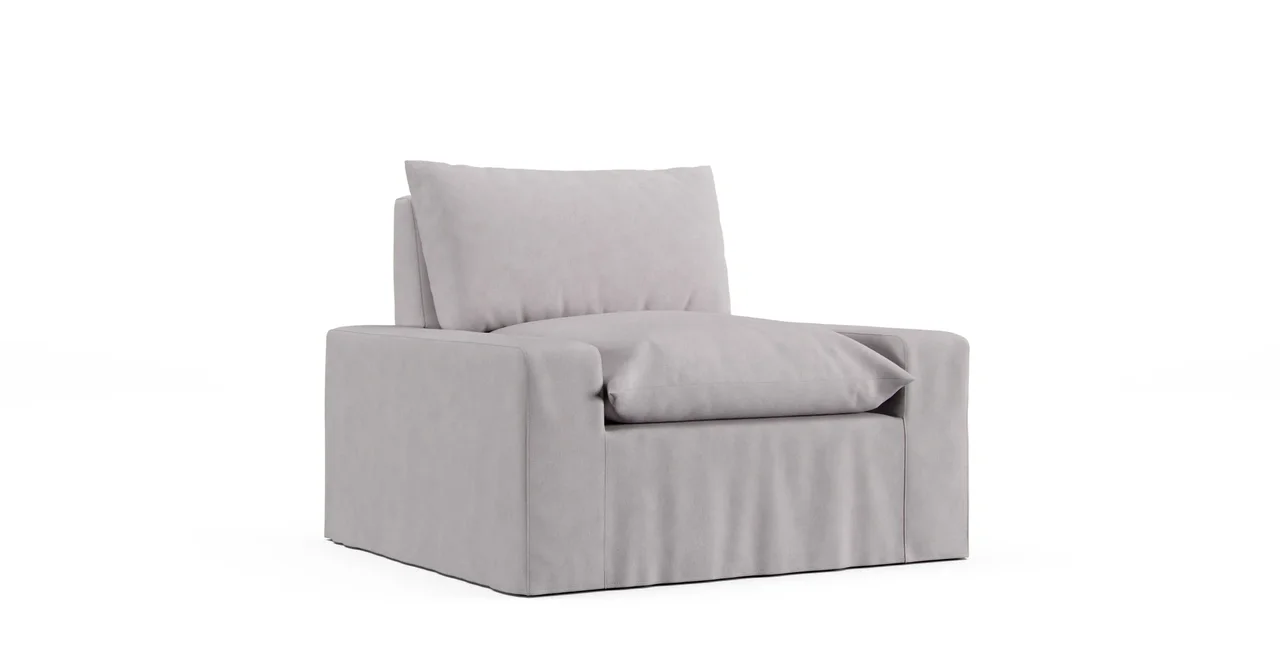 Ever 44" Chair by Leanne Ford Slipcover - Everyday Weave Pebble