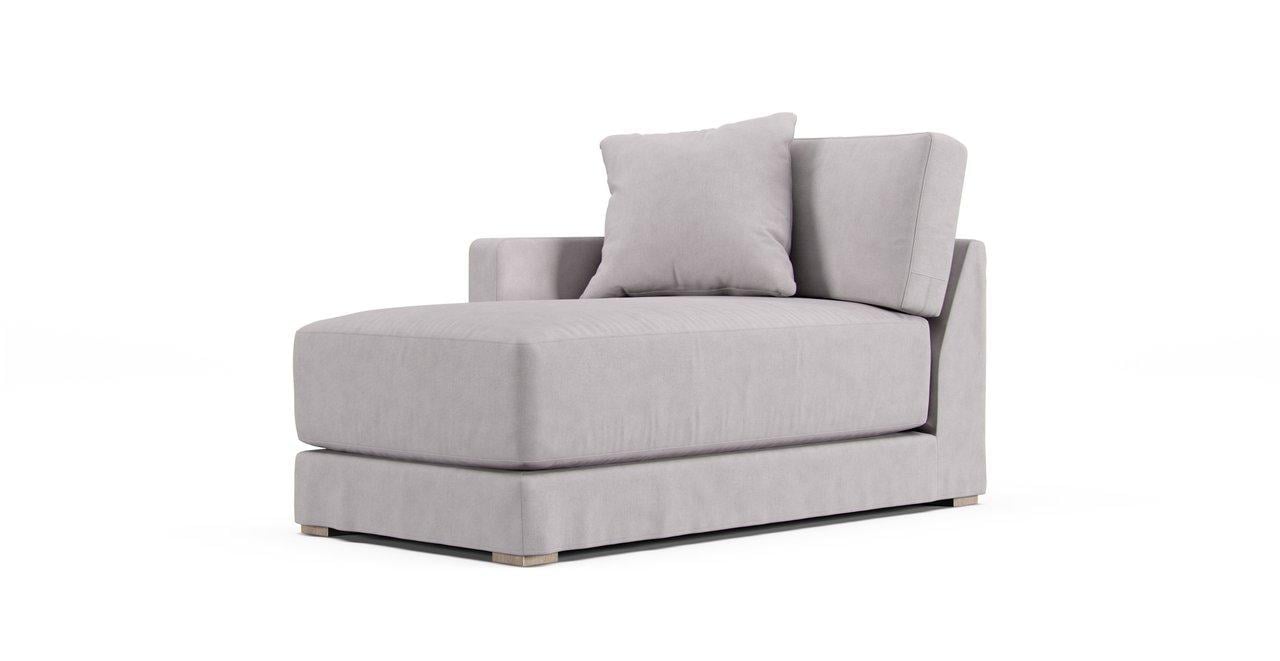 Gather Left/Right-Arm Chaise Slipcover - Everyday Weave Pebble