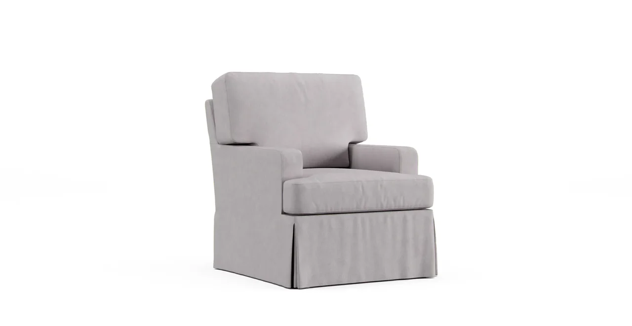 Hathaway Swivel Glider Slipcover - Everyday Weave Pebble