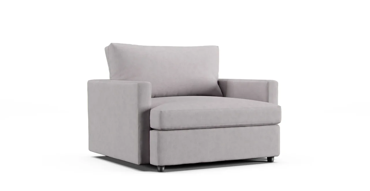 Lounge II Chair and a Half Slipcover - Everyday Weave Pebble