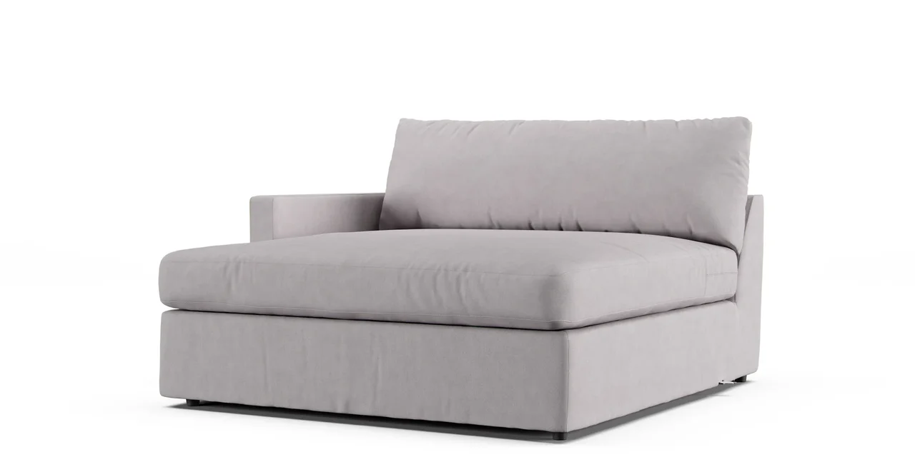 Lounge Left/Right-Arm Extra Wide Chaise Lounge Slipcover - Everyday Weave Pebble