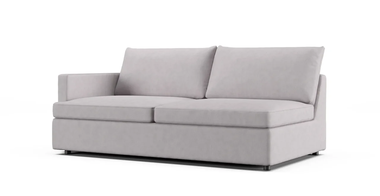 Lounge II Left/Right Arm Loveseat Slipcover - Everyday Weave Pebble