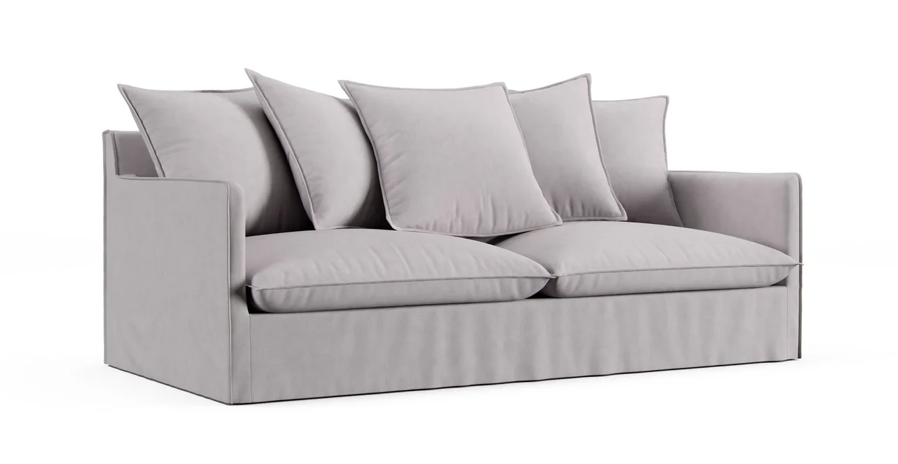 The Oasis 85" Sofa Slipcover - Everyday Weave Pebble