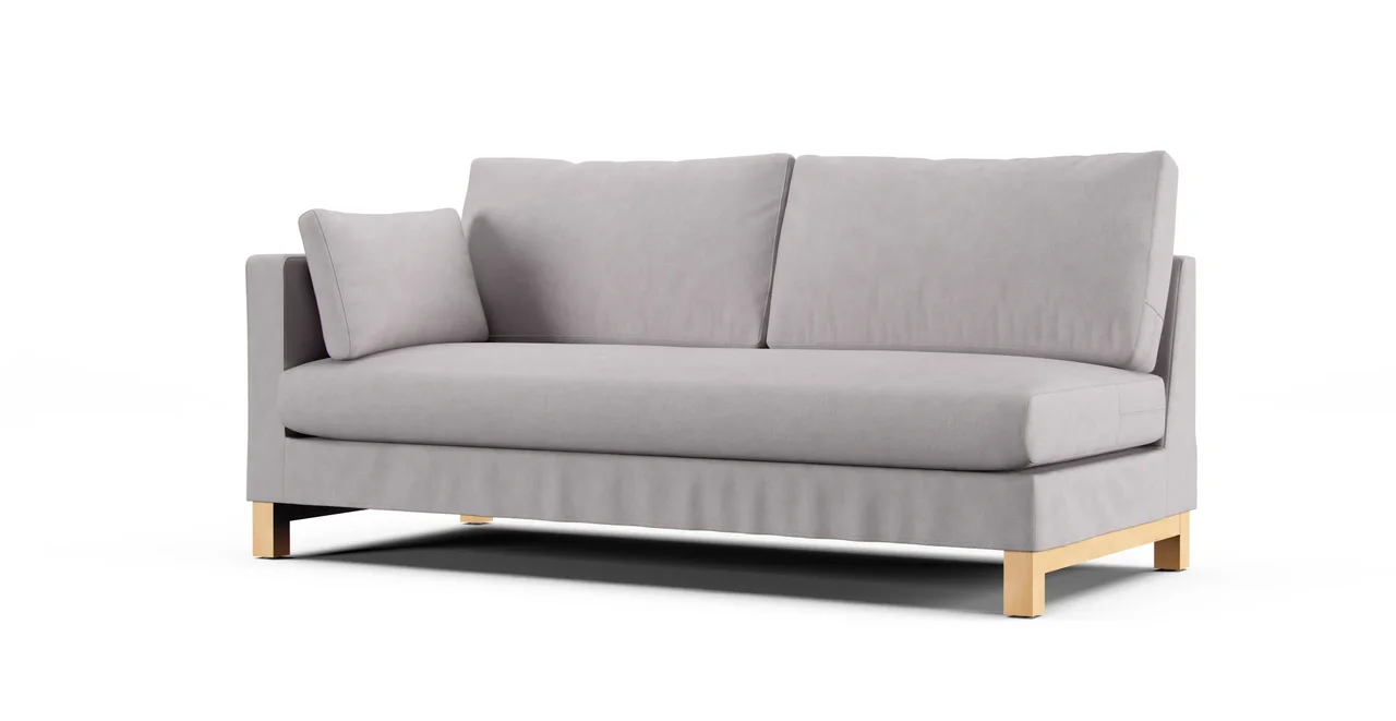 Pacific Wood Left/Right-Arm Sofa Slipcover - Everyday Weave Pebble