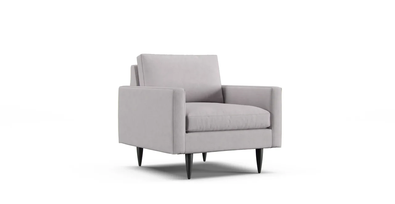 Petrie Midcentury Armchair Slipcover - Everyday Weave Pebble