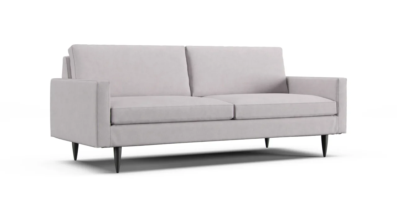 Petrie Midcentury Sofa Slipcover - Everyday Weave Pebble