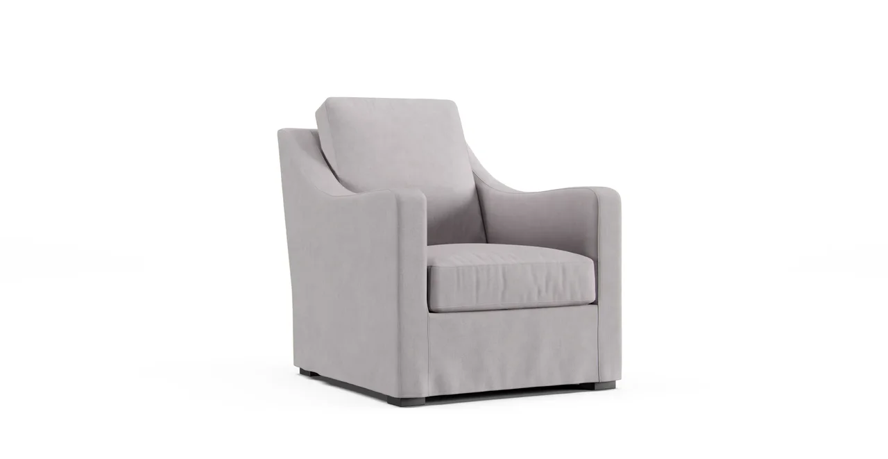 Verano II Slope Arm Chair Slipcover - Everyday Weave Pebble