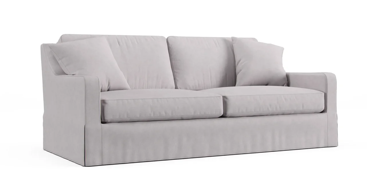 Verano II Slope Arm Sofa Slipcover - Everyday Weave Pebble