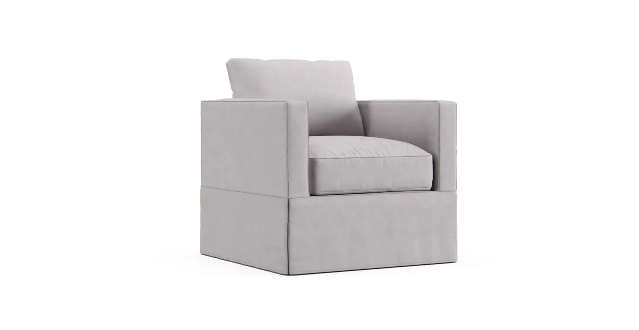 Willow Arm Chair Slipcover - Everyday Weave Pebble