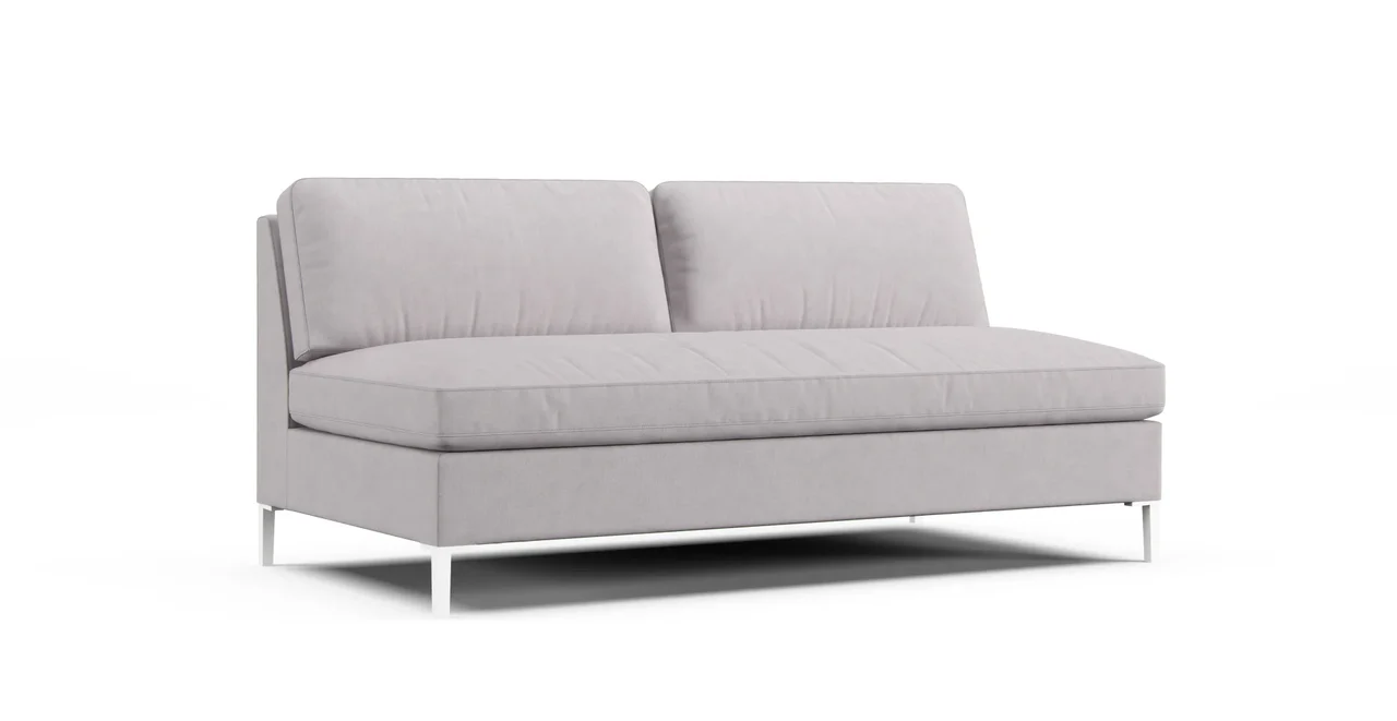 Decker Armless 72.5" Loveseat Slipcover - Everyday Weave Pebble