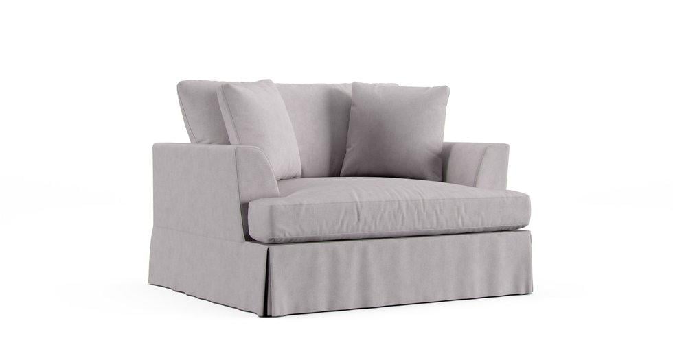 Martha's Vineyard Slipped Chair & 1/2 Slipcover - Everyday Weave Pebble