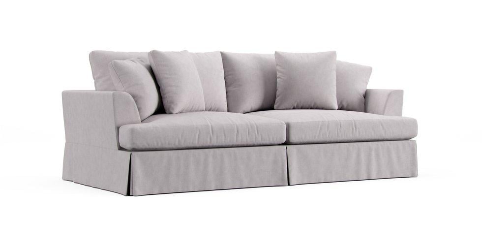 Martha's Vineyard Slipped Two Seat Sofa Slipcover - Everyday Weave Pebble