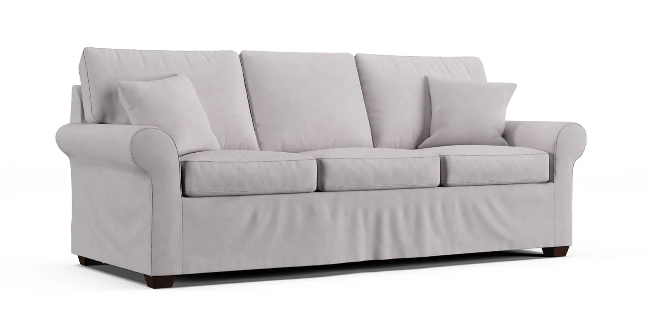 Bennett Roll-Arm 94" Three-Seat Sofa Slipcover - Everyday Weave Pebble