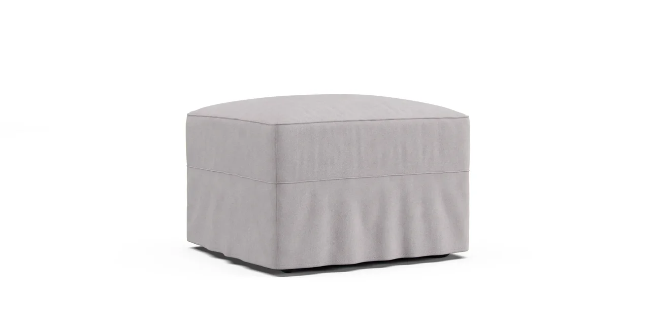 Retreat Roll Arm Ottoman Slipcover - Everyday Weave Pebble