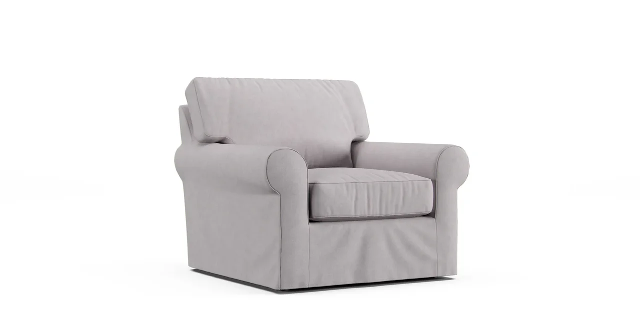Retreat Roll Arm Chair Slipcover - Everyday Weave Pebble