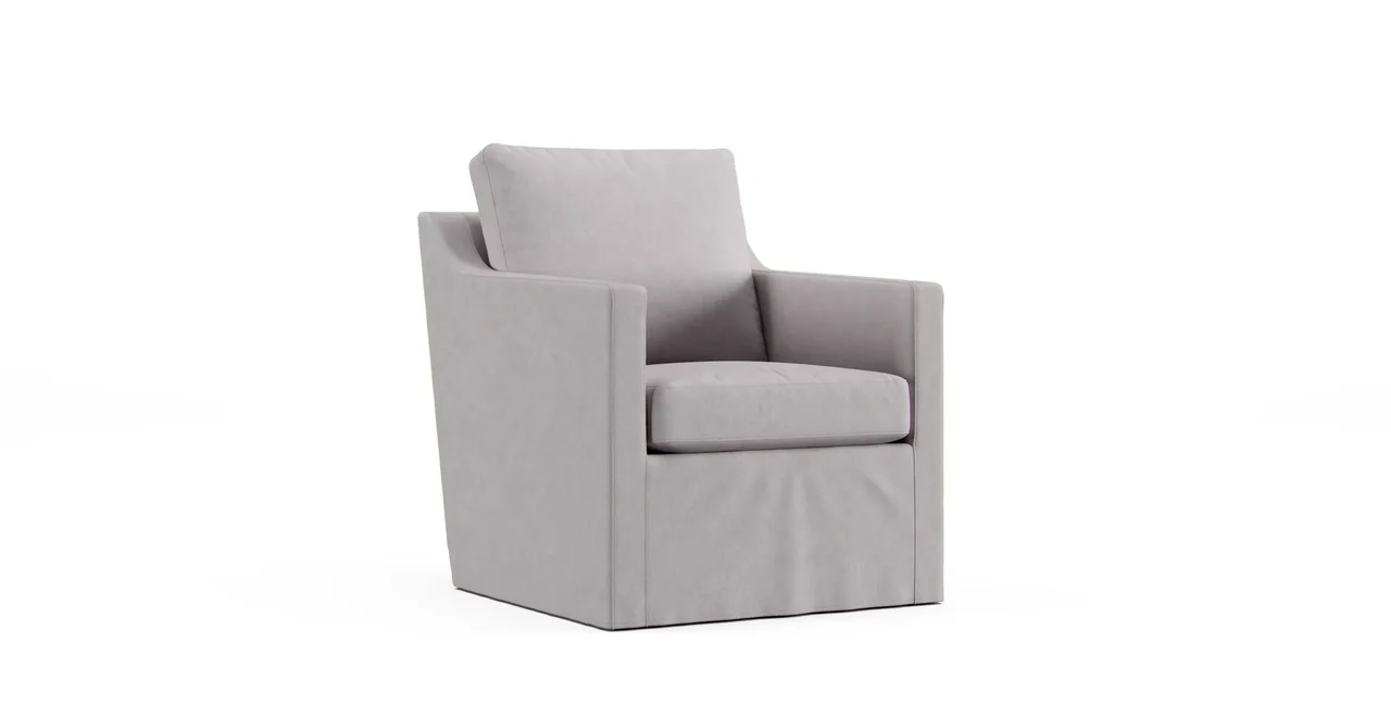 Miles XL 31.5" Chair Slipcover - Everyday Weave Pebble