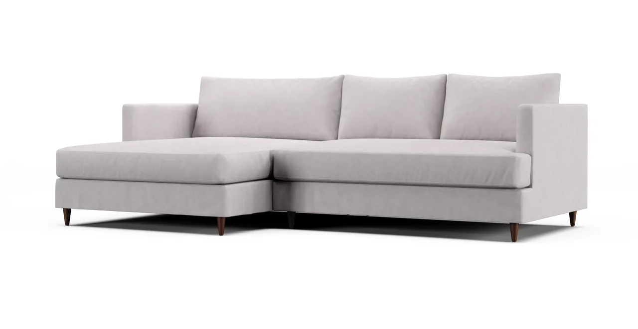 Lewis 108" Sectional Slipcover - Everyday Weave Pebble