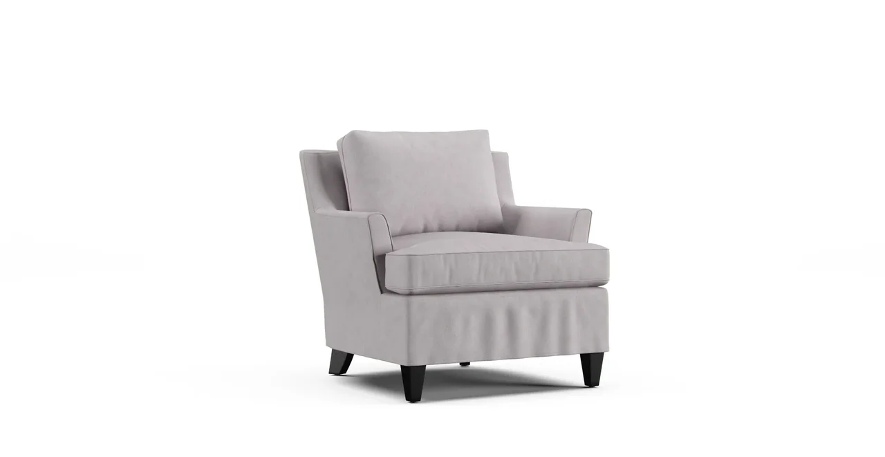 Kate Stationary Chair Slipcover - Everyday Weave Pebble