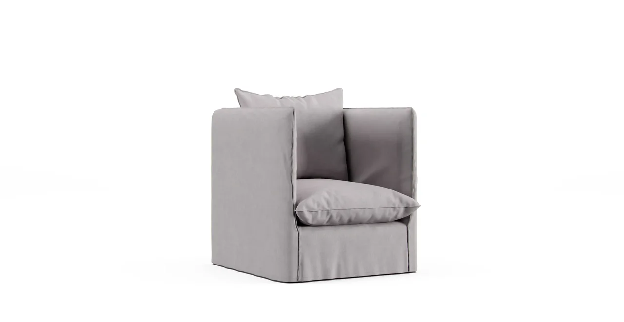 Louvain Armchair Slipcover - Everyday Weave Pebble