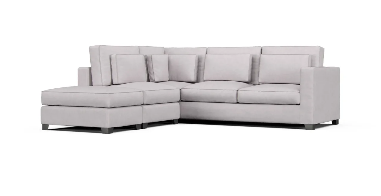 Milano 5 Seater Sectional Sofa Slipcover - Everyday Weave Pebble