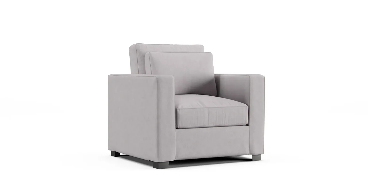 Milano Armchair Slipcover - Everyday Weave Pebble