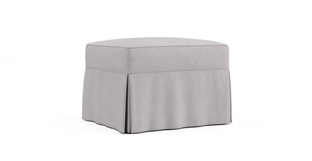 Alexa II Ottoman Slipcover - Everyday Weave Pebble