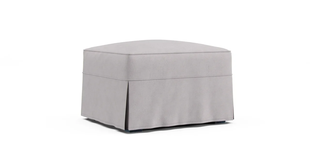 Buchanan Ottoman Slipcover - Everyday Weave Pebble