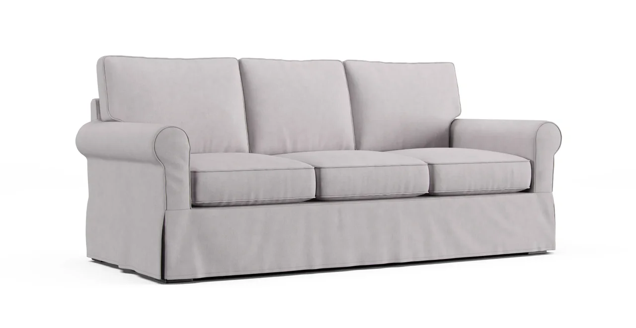 PB Buchanan Roll Arm Sofa Slipcover - Everyday Weave Pebble