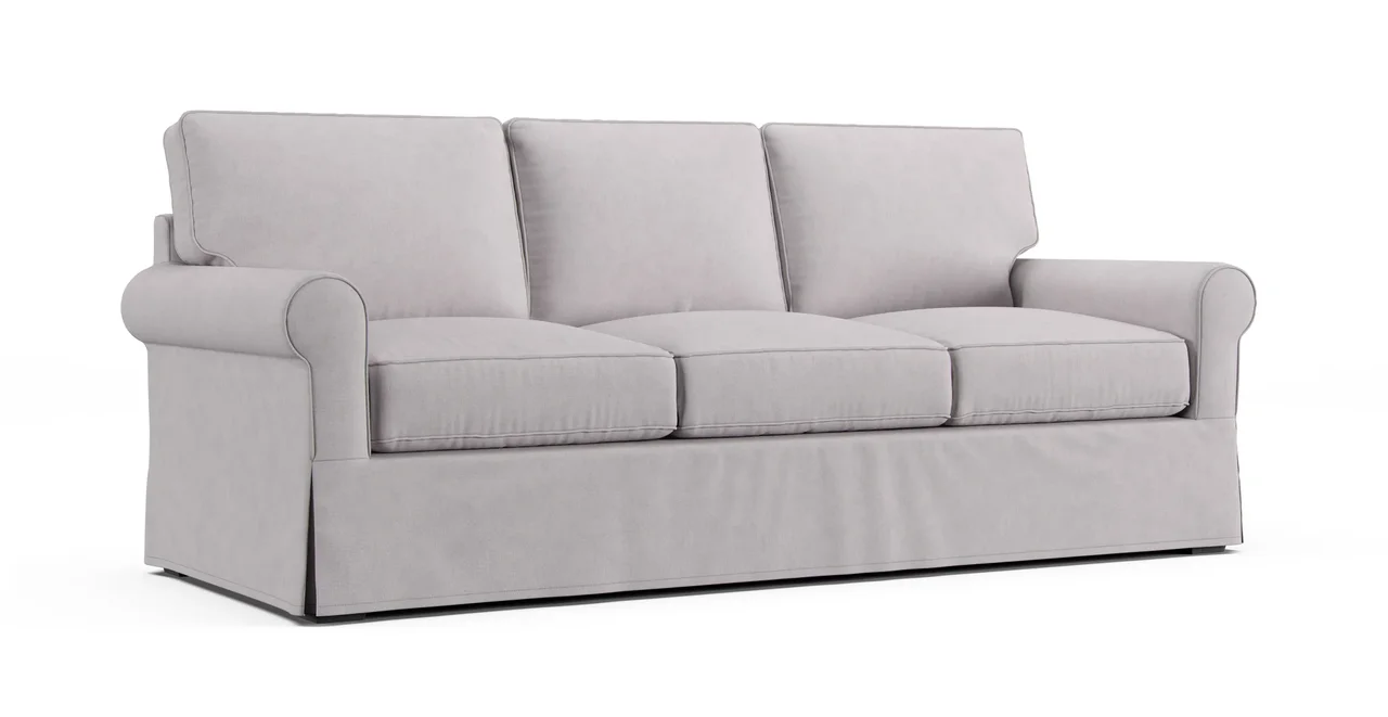 Buchanan Roll Arm 93.5" Sofa Slipcover - Everyday Weave Pebble