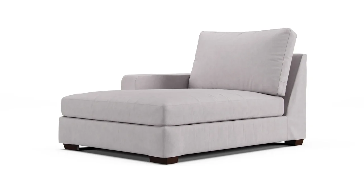 Big Sur Square Arm Left/Right 51" Wide Chaise Sectional Slipcover - Everyday Weave Pebble