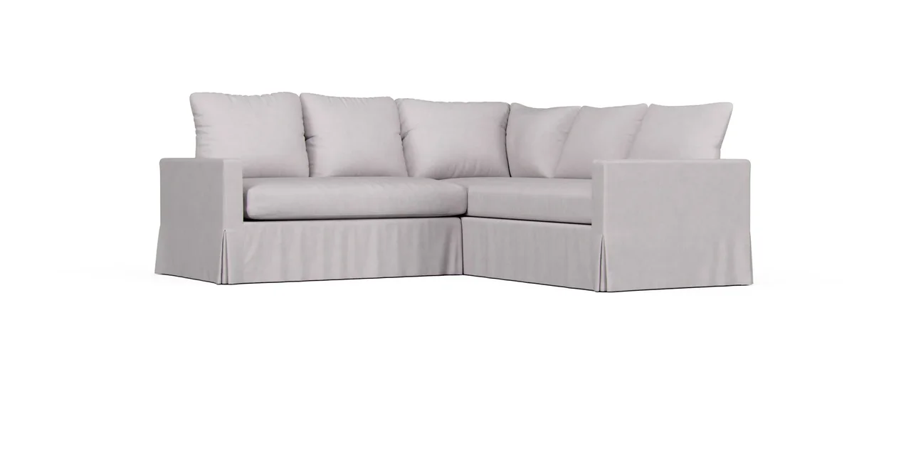 Catalina Left/Right 2-Piece L-Shaped 95" Sectional Slipcover - Everyday Weave Pebble